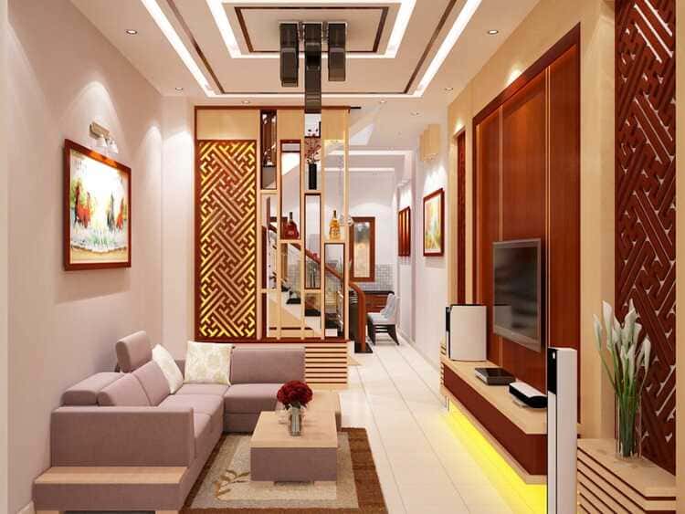Những mẫu vách ngăn trang trí phòng khách đẹp