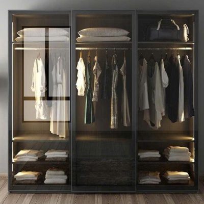 Tủ áo gỗ công nghiệp kết hợp cánh kính cường lực  TA137