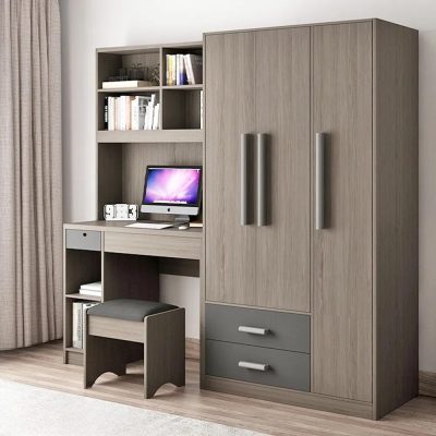 Tủ áo 3 cánh kèm bàn làm việc MDF TA154