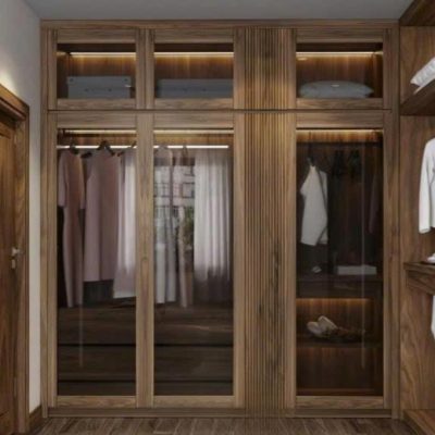 Tủ áo 2 tầng cánh gỗ mun TA472