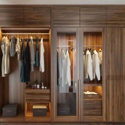 Tủ áo 5c 2 tầng gỗ hương xám TA474