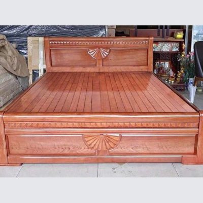 Giường quạt 2m20 gỗ xoan đào GN433