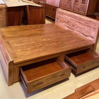 Giường ngăn kéo 2m20 gỗ hương xám GN436