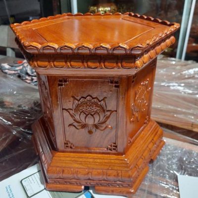 Đôn hộp lục giác cao 30 ( 39x30 ) gỗ hương ĐTT45