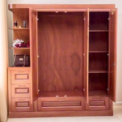 Tủ quần áo 3 cánh + góc trang trí gỗ xoan đào TA511