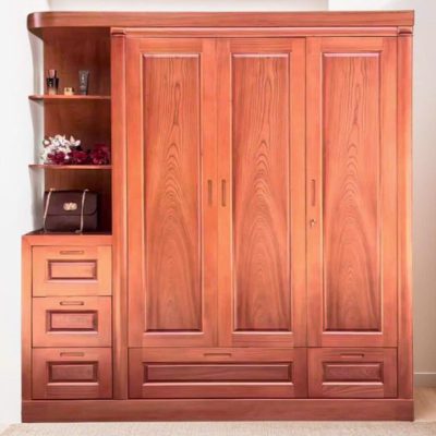Tủ quần áo 3 cánh + góc trang trí gỗ xoan đào TA509