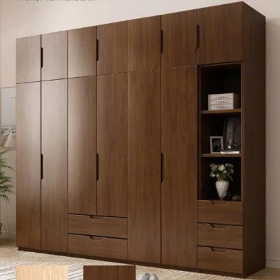 Tủ áo 7 cánh 2 tầng gỗ sồi nga TA535