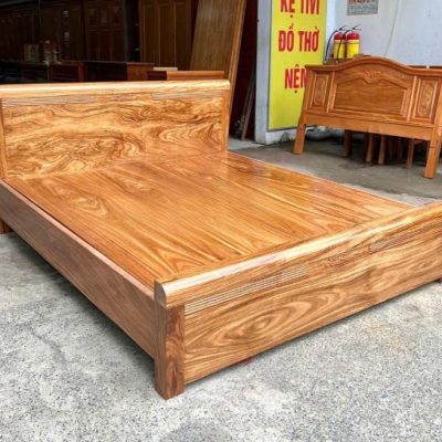 Giường 5 chỉ đục hoa 2m00 gỗ hương xám GN517