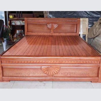 Giường quạt 1m80 gỗ xoan đào GN535