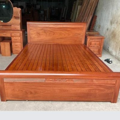 Giường 5 chỉ đục hoa 1m60 gỗ xoan đào GN547