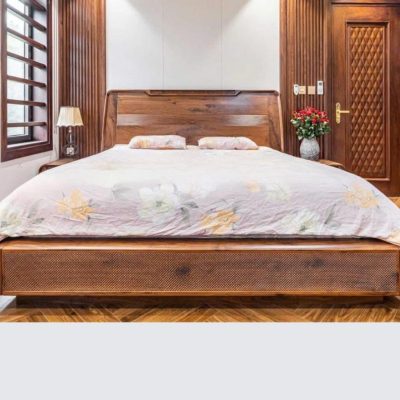 Giường hộp 2m00 gỗ hương xám GN561
