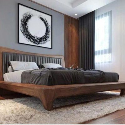 Giường chân cong 2m00 gỗ hương đá GN580