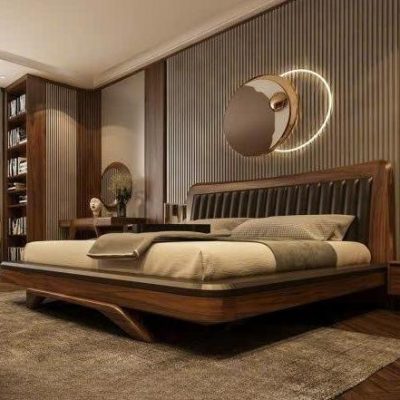 Giường chân choãi 2m00 gỗ hương đá GN577