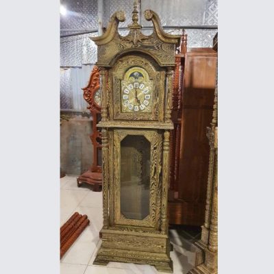 Đồng hồ cây sừng bò mặt vuông gỗ mun đuôi cong ĐHC48