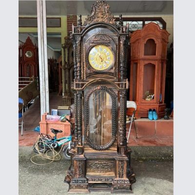 Đồng hồ cây tứ trụ gỗ mun hoa ĐHC50