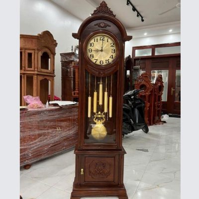 Đồng hồ cây mái nhọn gỗ hương ĐHC56