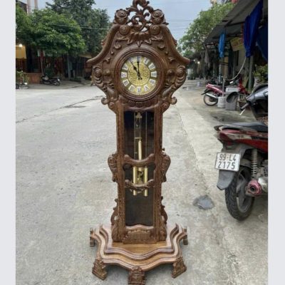 Đồng hồ cây hoa lá tây gỗ hương ĐHC55