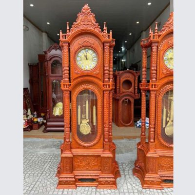 Đồng hồ cây tứ trụ gỗ hương ĐHC66