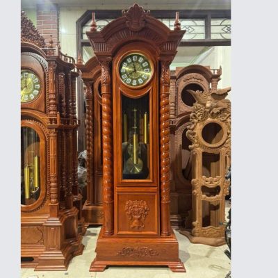 Đồng hồ cây trụ xoắn gỗ hương ĐHC74