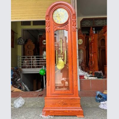 Đồng hồ cây đầu tròn gỗ hương ĐHC80