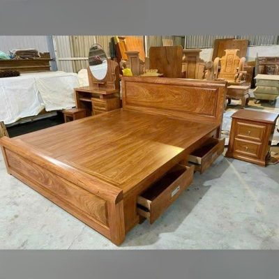 Giường ngăn kéo 1m60 gỗ hương xám GN527