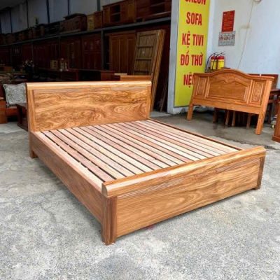 Giường giác nan 1m60 gỗ hương xám GN523