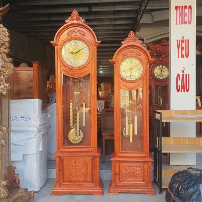 Đồng hồ cây mặt tròn gỗ hương ĐHC61