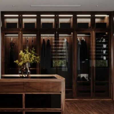Tủ áo 8 cánh 2 tầng gỗ óc chó TA597