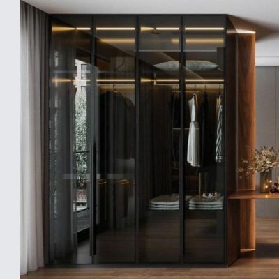 Tủ áo 4 cánh 2 tầng gỗ óc chó TA596