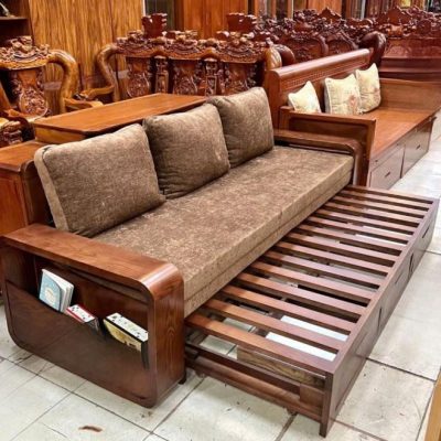 Sofa giường 1m20 gỗ sồi nga SF327