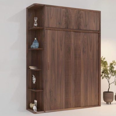 Tủ áo 3c 2 tầng kèm góc trái gỗ óc chó TA615