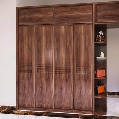 Tủ áo 4c 2 tầng gỗ óc chó TA611