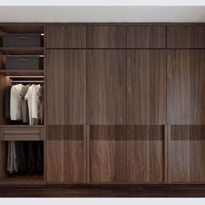 Tủ áo 5c 2 tầng gỗ óc chó TA604