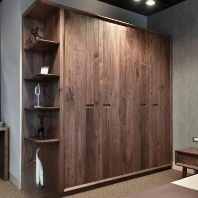 Tủ áo 4c kèm góc trái gỗ óc chó TA603