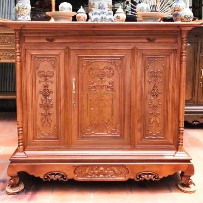 Tủ thờ 1m53 đục hoa gỗ hương TT33