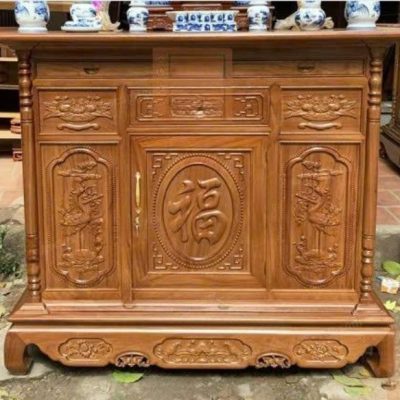 Tủ thờ 1m53 chữ phúc gỗ gõ TT25