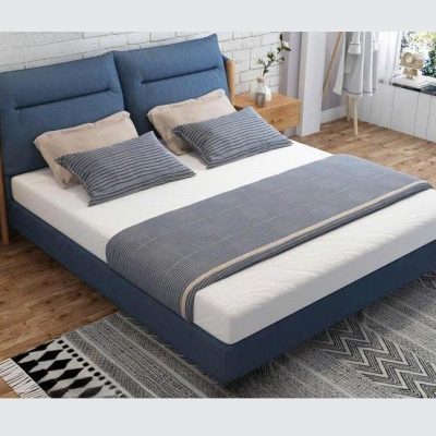 Giường bọc nỉ 1m60 màu xanh GN630