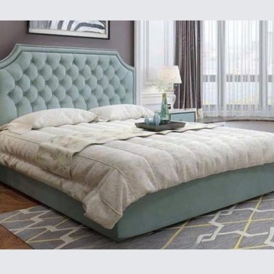 Giường bọc đệm 1m80 màu xanh GN625