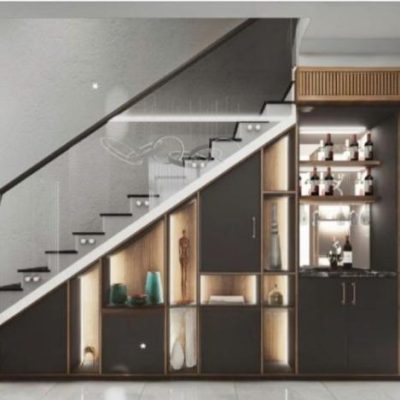 Tủ gầm cầu thang hiện đại gỗ MDF TCT16