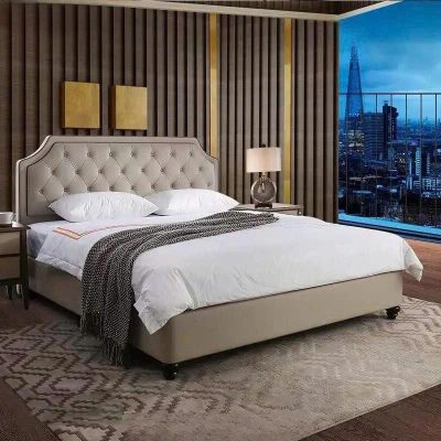 Giường bọc đệm có 1m60 màu be GN628