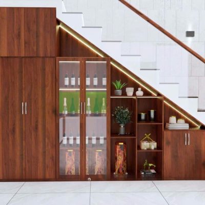 Tủ gầm cầu thang hiện đại gỗ MDF TCT31