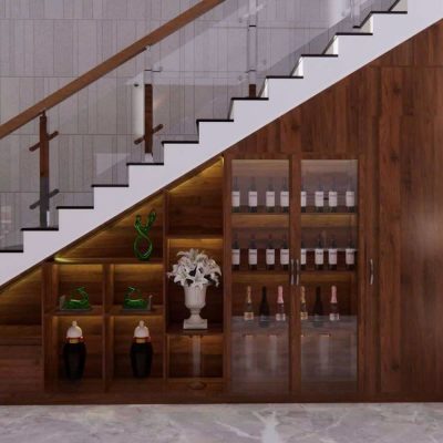 Tủ gầm cầu thang hiện đại gỗ MDF TCT30