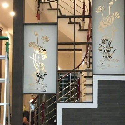 Vách ngăn cầu thang gỗ MDF VNCT39