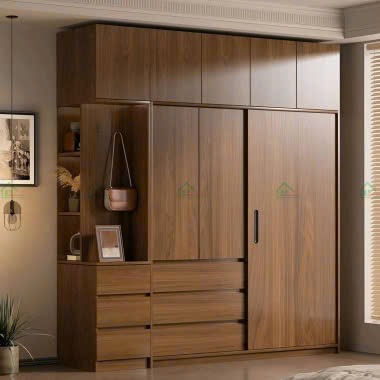 Tủ áo 2 tầng cánh tràn gỗ sồi nga TA640