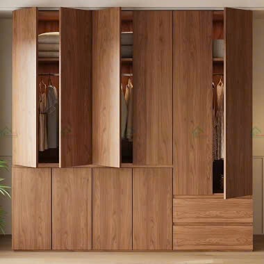 Tủ áo 6 cánh tràn gỗ sồi nga TA639