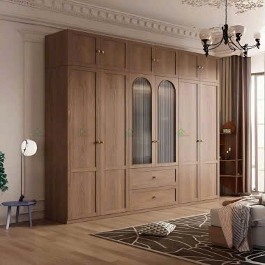 Tủ áo 6 cánh tràn gỗ sồi nga TA638